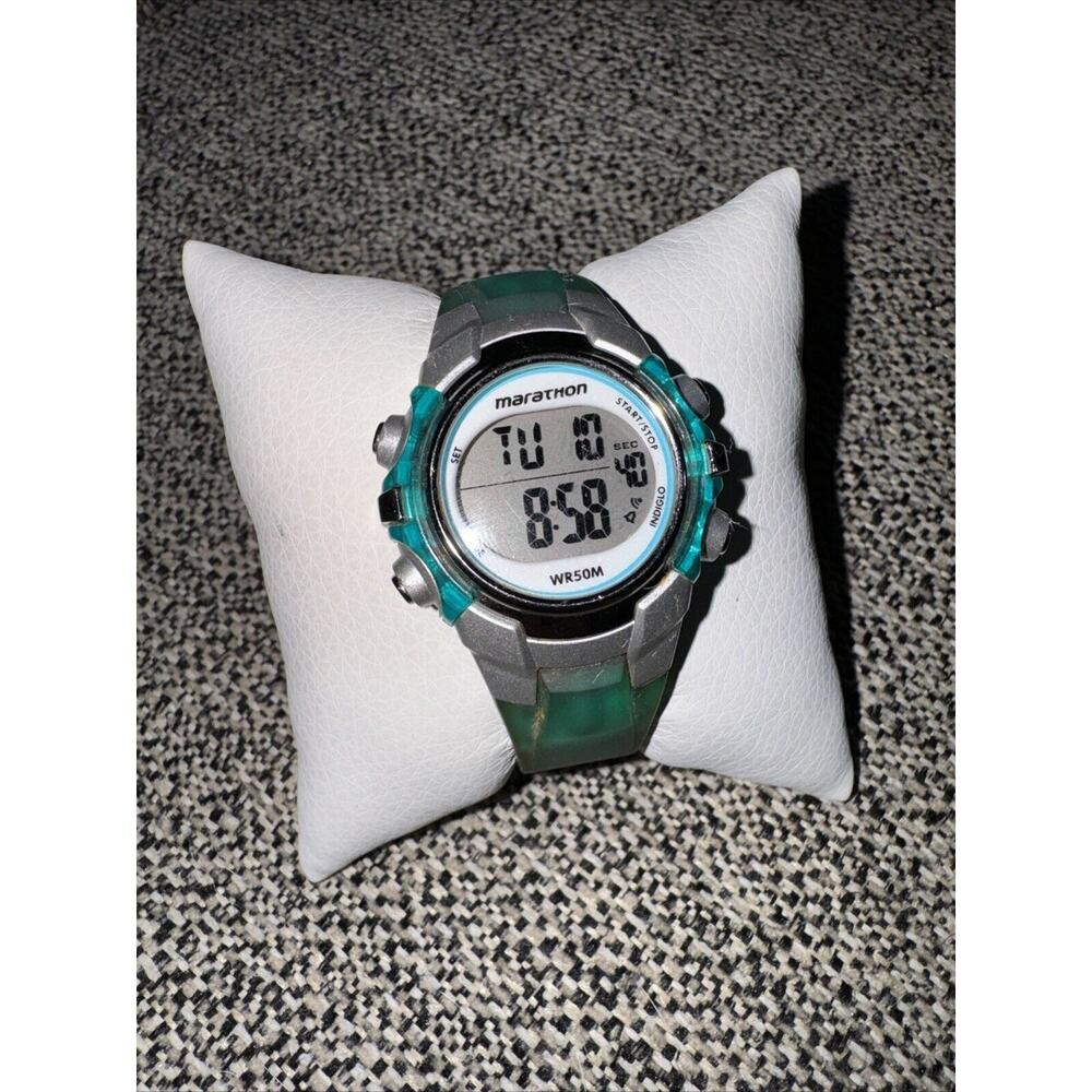 Marathon T5K817 Sport Watch by Timex Aqua Blue Turquoise Women's Digital Watch